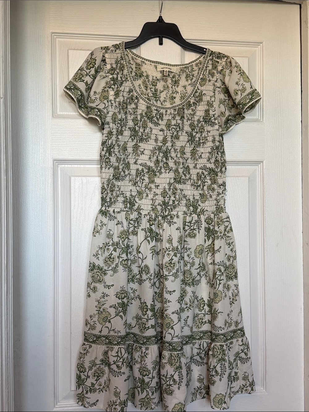 Max Studio Dress with Green Floral Print